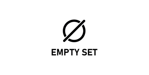 Empty Set Logo in Mathematics.