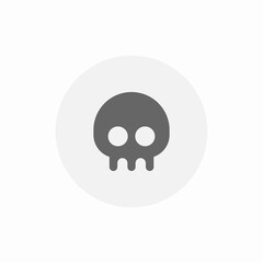 warning skull icon sign vector