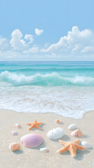 Obraz premium soft sandy beach, generation AI 