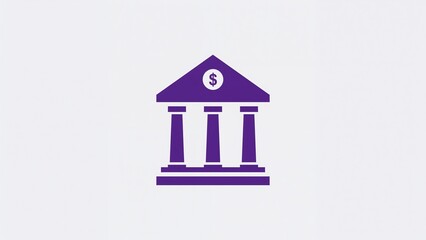 Minimal purple bank icon for finance ui