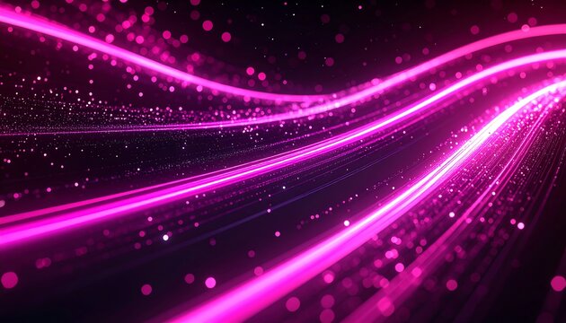 Glowing pink wave trails across dark background