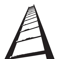 Black ladder extension Silhouette Vector, High Quality Illustration on White Background