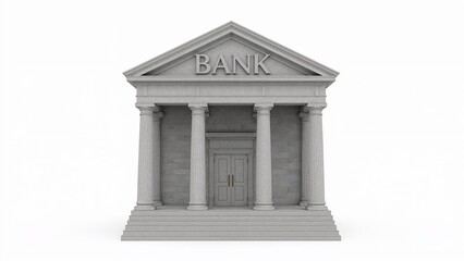 Obraz premium Neoclassical bank building 3d illustration