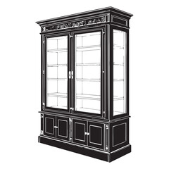 Black medicine cabinet Silhouette Vector, High Quality Illustration on White Background