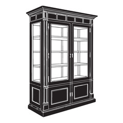 Black medicine cabinet Silhouette Vector, High Quality Illustration on White Background