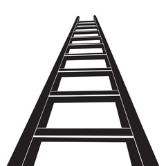 Black ladder step Silhouette Vector, High Quality Illustration on White Background