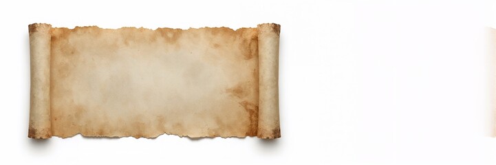Aged parchment scroll with rustic vintage look