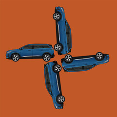 ilustrasi mobil sport super cepat