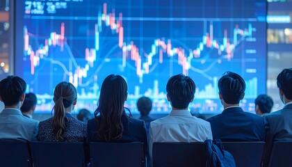 Business people listen to presentation