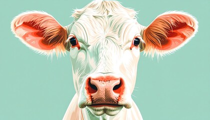 White Cow Portrait.
