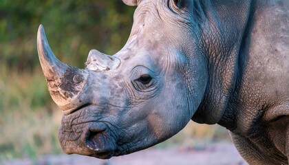 White Rhinoceros Close-up.