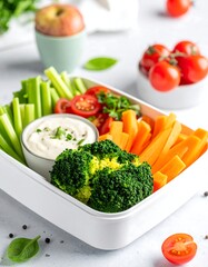 Healthy lunchbox with fresh vegetables