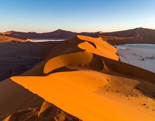 Fototapeta premium Sunrise over desert dunes
