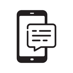 Fototapeta premium Smartphone with Chat Bubble Icon,