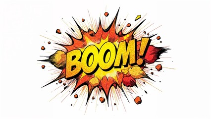 Explosive comic burst with boom text