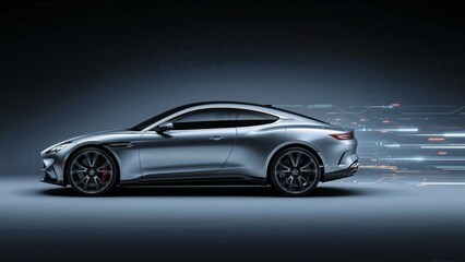 Futuristic side profile car in motion