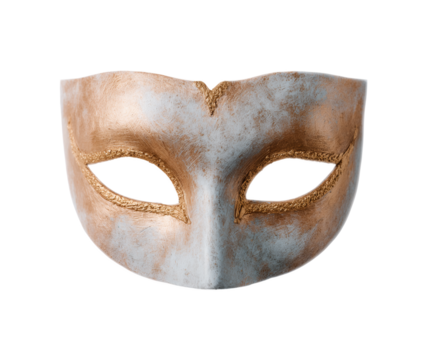 Gold and white mask with a gold eye