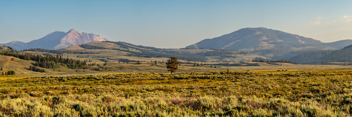 Panrama Of Electric Peak and Sepulcher Mountain In Yellowstone
