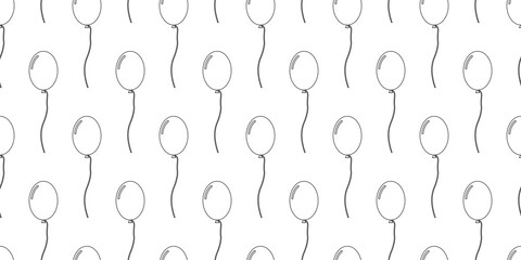 outline party balloon seamless pattern