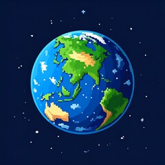 Fototapeta premium Pixelated Earth in Space (1)