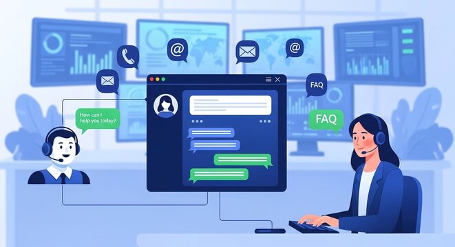 Customer Service Representatives with Chat Interface and Data An