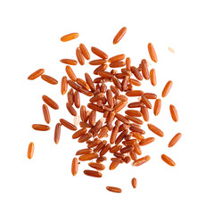 Brown rice seeds isolated on transparent png 