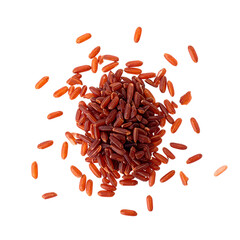 Brown rice seeds isolated on transparent png 