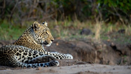 Leopard resting in the savanna