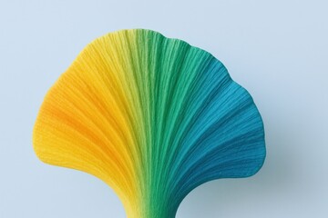 Colorful Ginkgo Leaf Art: Abstract Botanical Design with Vibrant Gradients and Textured Surface