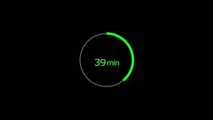 39 minutes timer clock icon 4k animation background. and creating a stunning 4k video.