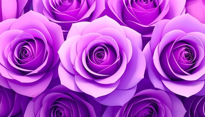 Close-up of many vibrant purple roses