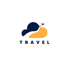 Tour and travel logo with paper plane design template vector