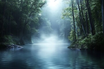 Obraz premium fog in the forest