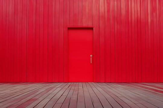red room with wooden floor