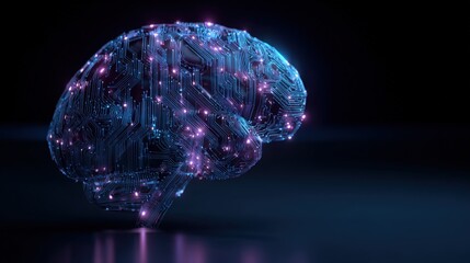 Abstract Artificial Intelligence Brain with Neural Network Connections for Future Technology Concepts