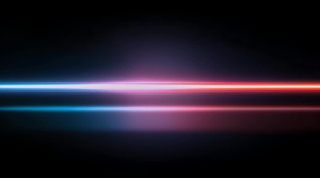 Abstract Light Line Background in Blue and Red on Black Canvas with ai generated