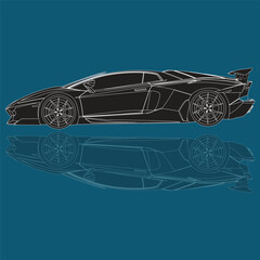 super fast sports car, vector version