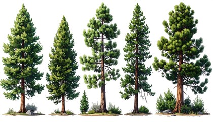 Pine trees illustration