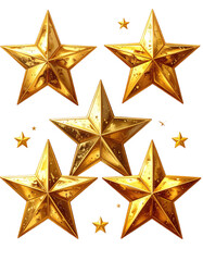 Obraz premium Golden stars arranged in a cluster on a black background