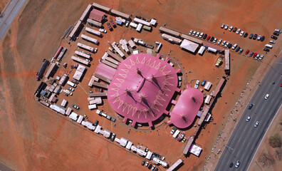 Aerial view of a circus in Brasília City, Aug 2020