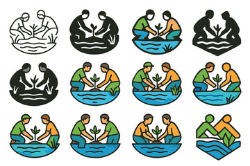 Fototapeta premium Community Wetlands Logos.