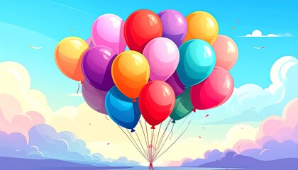 Colorful balloons in the sky