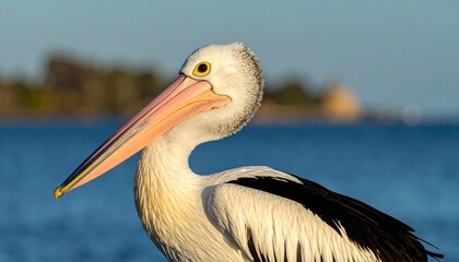 Close-up of pelican head and neck