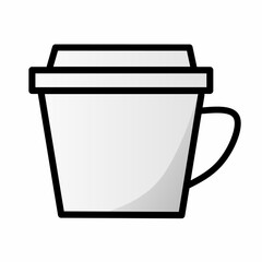 vector illustration of Coffee Cup with Lid, isolated on white