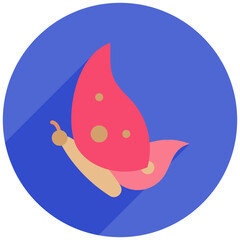 Butterfly Rounded Color Icon Mini Illustration Icon. Use For Modern Concept, Print, Ui, Ux Kit, Web And App Development. Vector Related To Office, Education, Examination And More