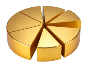 Luxury Gold Pie Chart Infographic Element Transparent PNG