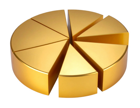 Luxury Gold Pie Chart Infographic Element Transparent PNG