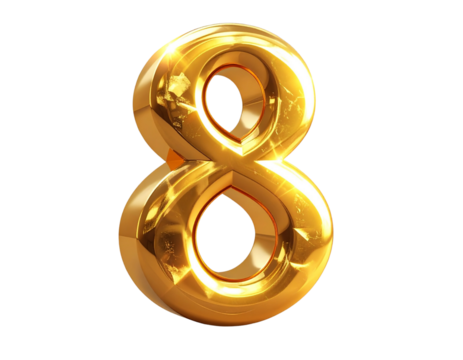 Radiant Golden Eighth Note with Glow Isolated PNG