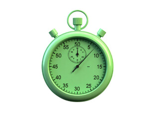Modern Stopwatch in Mint Green Digital 3D Style on Black