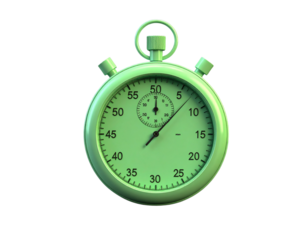 Modern Stopwatch in Mint Green Digital 3D Style on Black